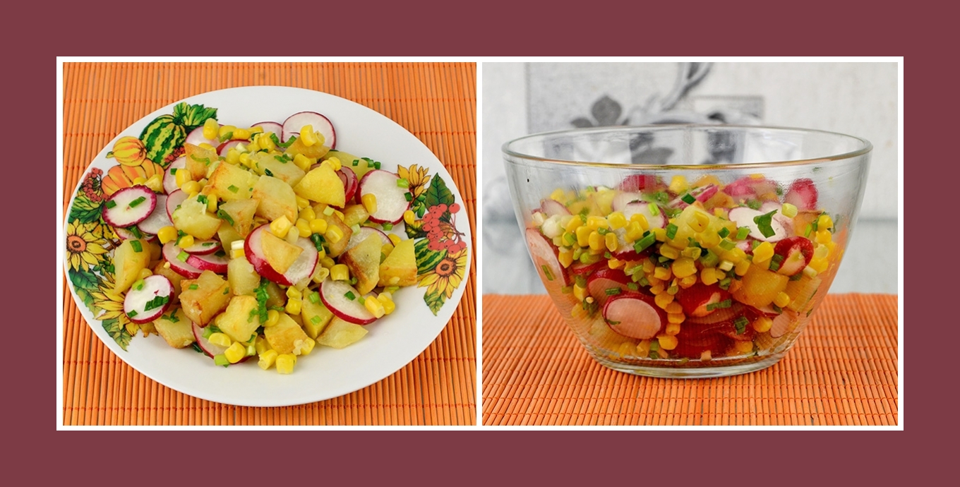 Kartoffelsalat mit Frühlingsgemüse und Mais Kartoffelsalat mit Frühlingsgemüse und Mais