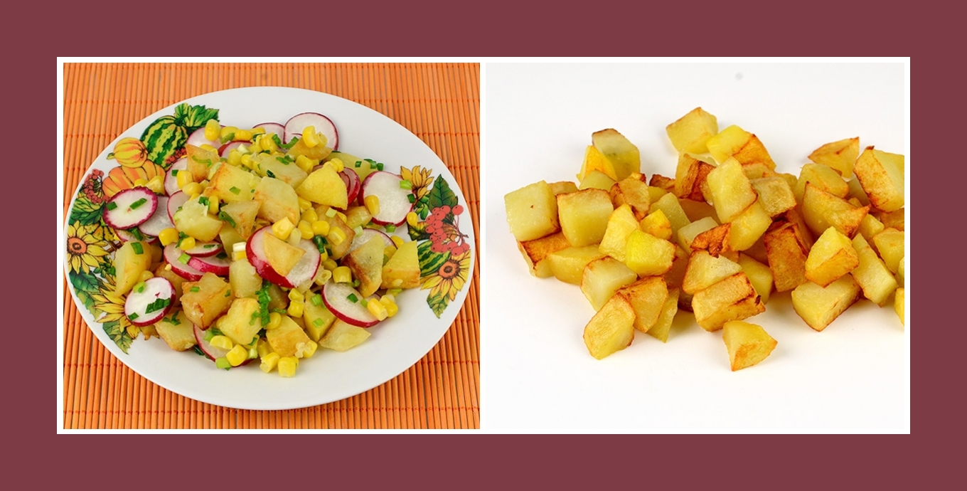 Leckerer Salat mit Bratkartoffeln Leckerer Salat mit Bratkartoffeln