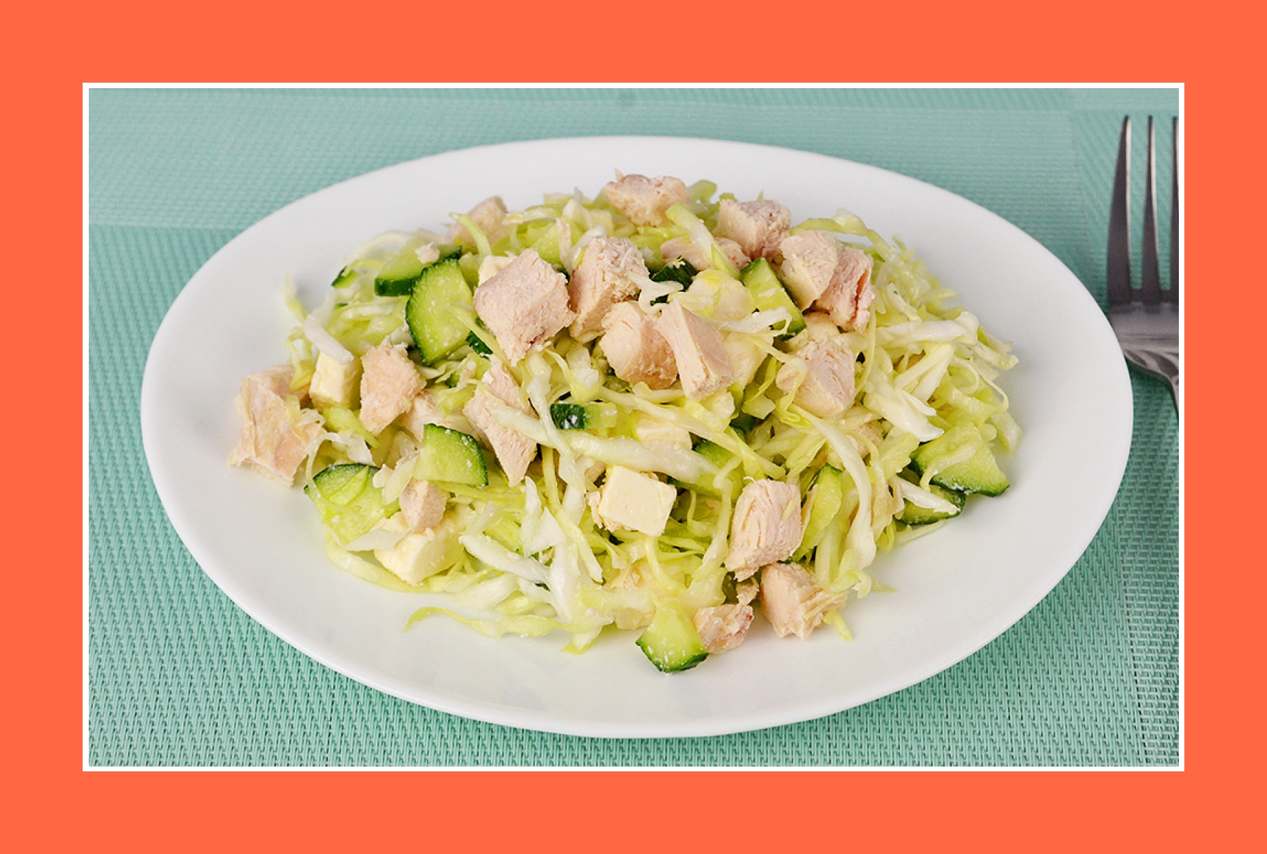 Geflügelsalat mit Kohl Gurken Käse Geflügelsalat