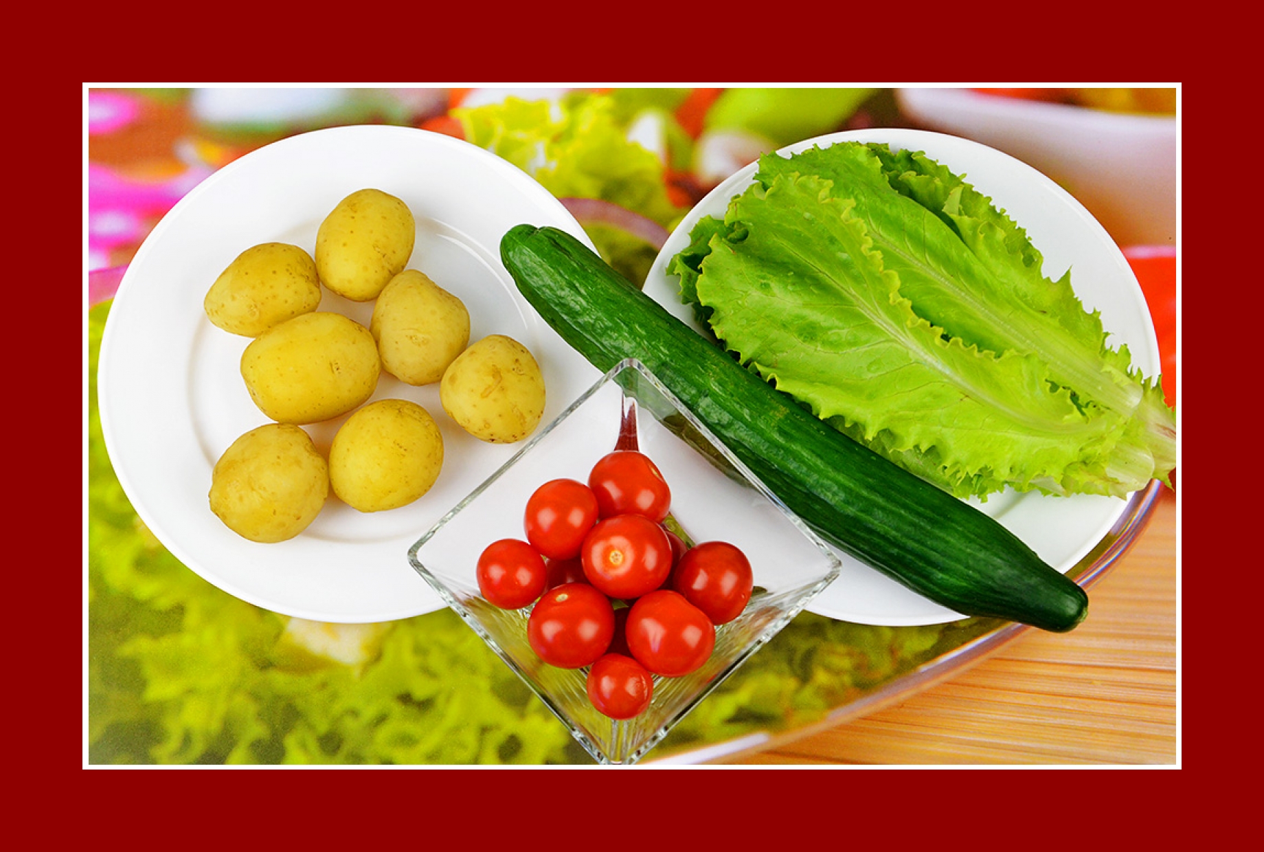 Kartoffelsalat Eisbergsalat Tomatensalat Gurkensalat Kartoffelsalat Eisbergsalat Tomatensalat Gurkensalat