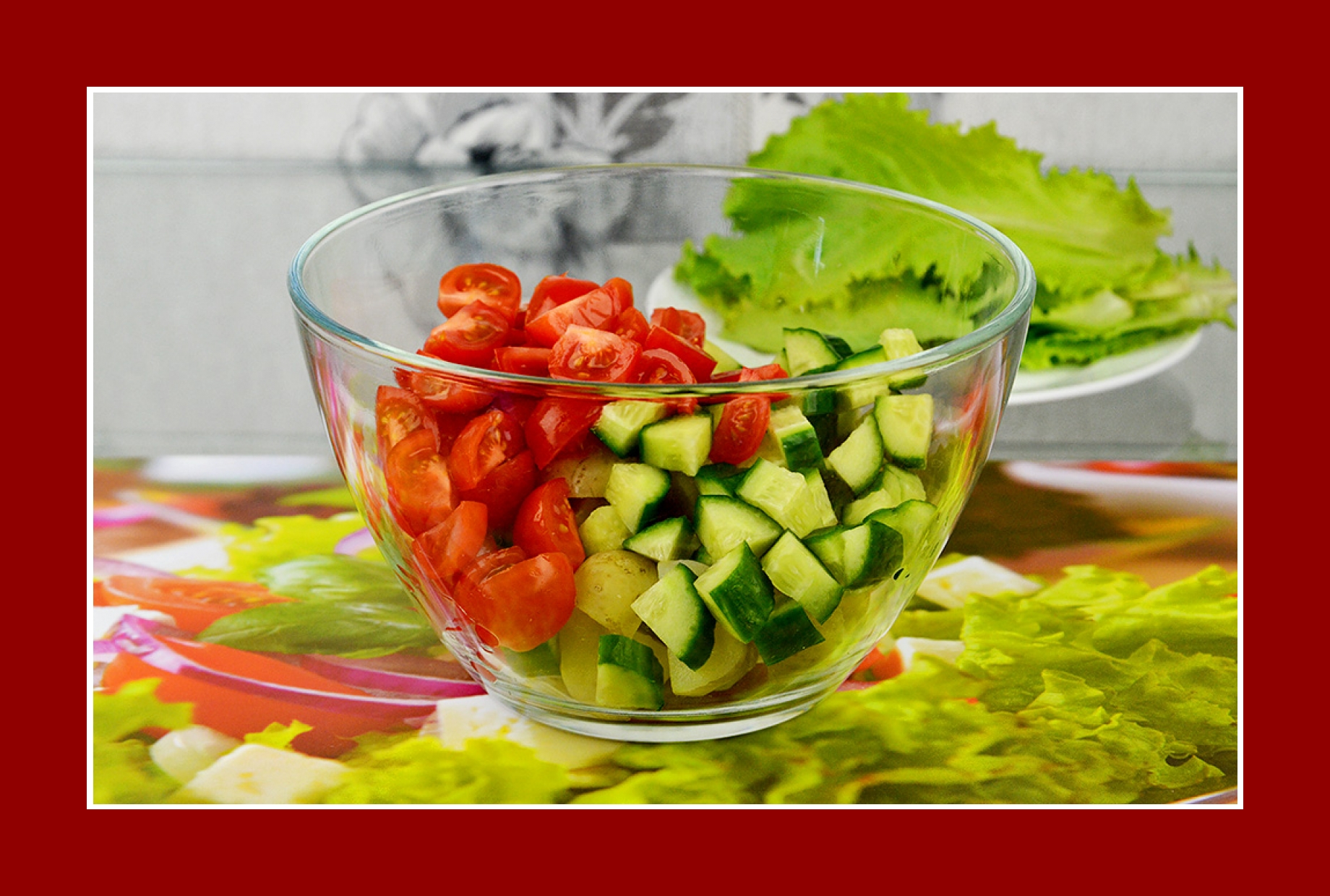Kartoffelsalat mit Cherrytomaten und Gurken Kartoffelsalat mit Cherrytomaten und Gurken