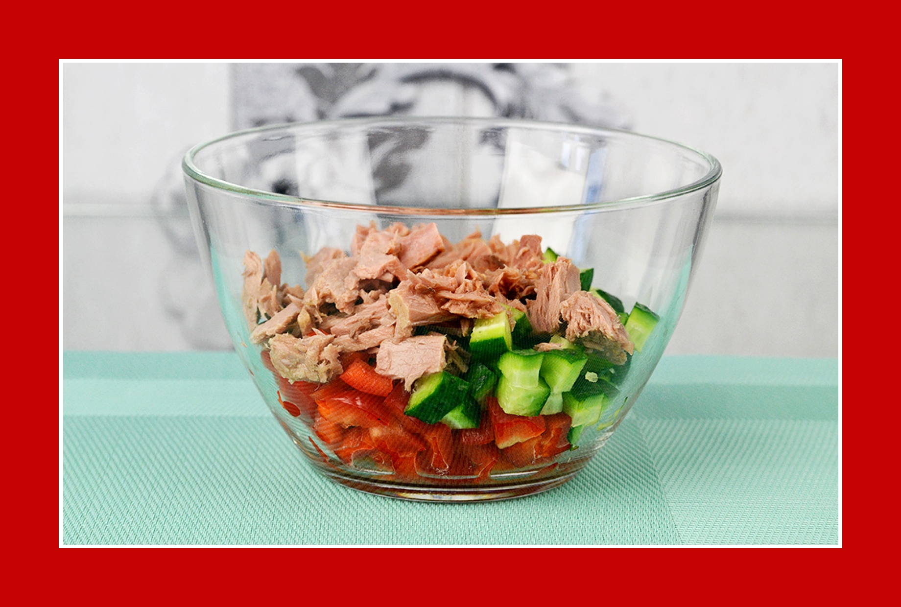 Thunfischsalat mit Gurkensalat und Paprika Thunfischsalat mit Gurkensalat und Paprika