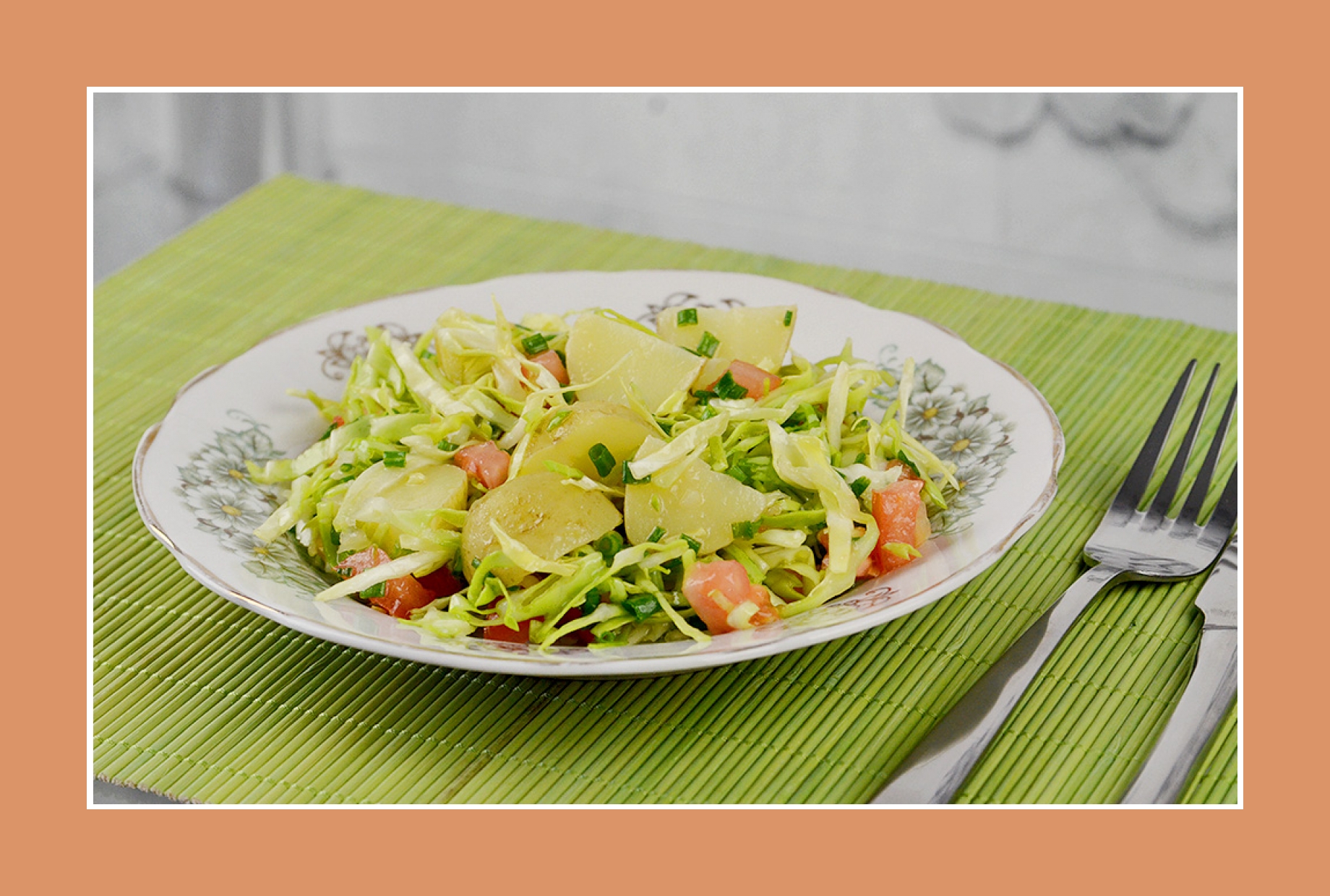 Kartoffelsalat Weißkrautsalat Sommersalat Sommerlicher Kartoffelsalat mit Weißkraut